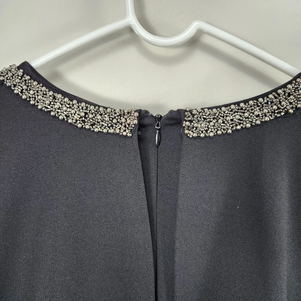 Adrianna Papell NWT Womens Black Crepe Cold Shoulder Cape Sheath Dress Sz‎ 14W